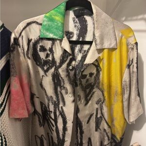 Amiri Multicolor Graphic Button-Up Shirt (Worn Once)